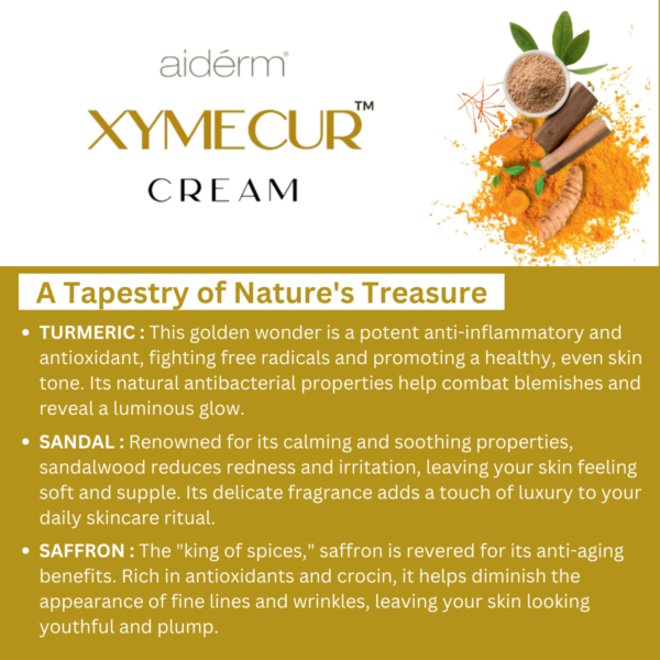 Xymecur – (Turmeric, Sandal & Saffron) Cream for Natural Glowing skin Anti-acne & Pimple – 50 G - Image 4