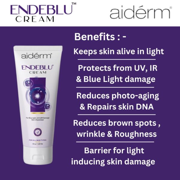 Endeblu – (Hydrolyzed Pea Protein) Cream for Blue light, UV & IR Damage, Skin Vitaminizer – 50 G - Image 4